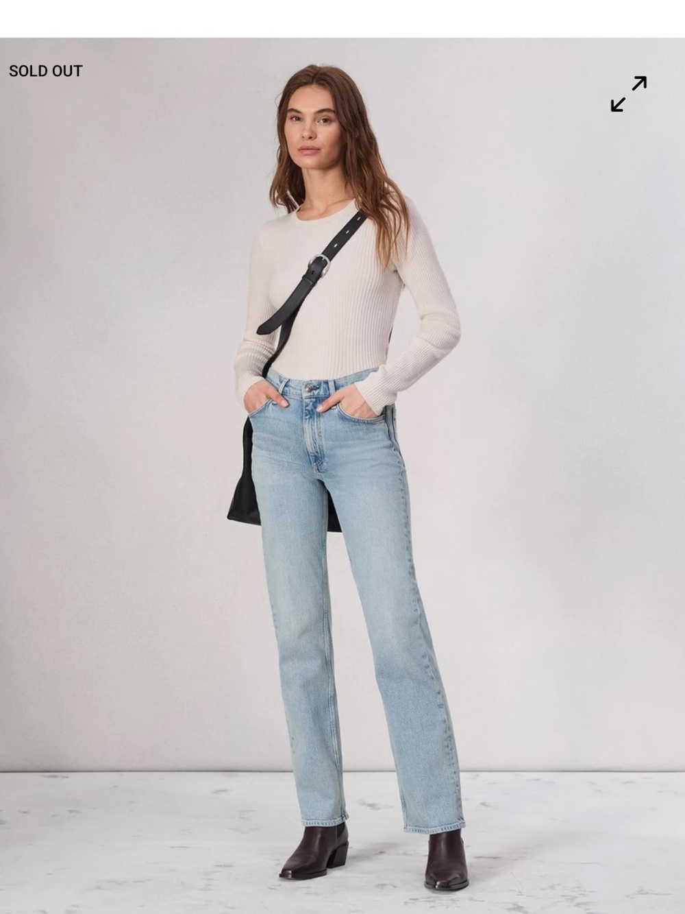 rag & bone-Harlow Mid-Rise Full Length Straight Jeans